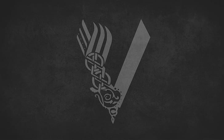 viking, Vikings, Vikings (séries de TV), TV, logotipo, minimalismo, V, HD papel de parede