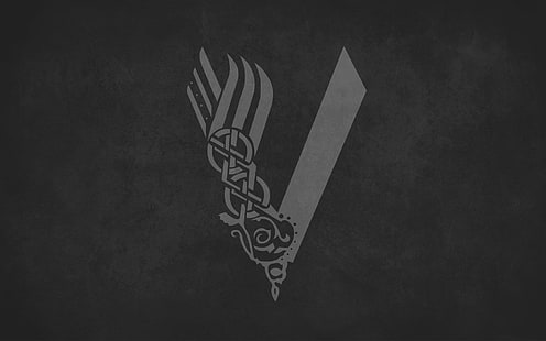  viking, Vikings, Vikings (TV series), TV, logo, minimalism, V, HD wallpaper HD wallpaper