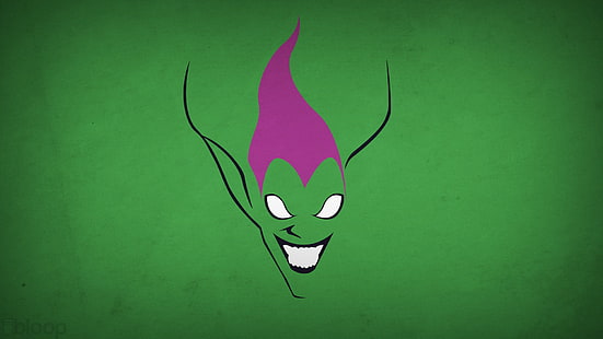 Зеленый Гоблин, Marvel Comics, Blo0p, минимализм, злодеи, HD обои HD wallpaper