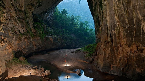 caverna filho doong, incrível, subterrâneo, reino, vietnã, caverna, parque nacional de phon nha-ke bang, parque nacional, HD papel de parede HD wallpaper
