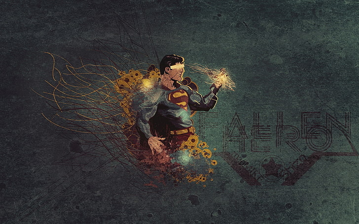 타락한 영웅 슈퍼맨 디지털 벽지, 슈퍼맨, 삽화, DC 만화, 슈퍼 히어로, HD 배경 화면