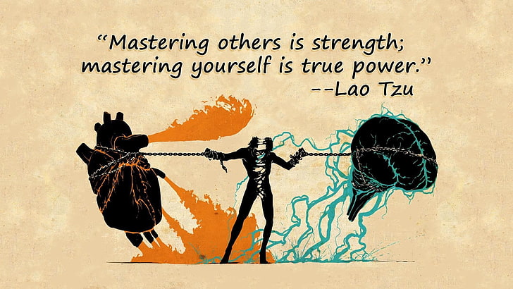 إتقان الآخرين قوة ؛ إتقان نفسك هو النص الحقيقي للقوة lao tzu ، اقتباس، خلفية HD