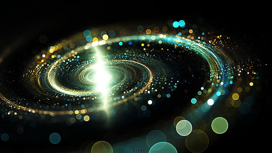 Fotografia bokeh, tapeta cyfrowa galaktyki, spirala, bokeh, abstrakcja, sztuka cyfrowa, Tapety HD HD wallpaper