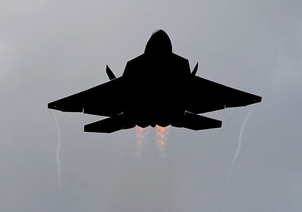 F22 Raptor In Silhouette, Recon, Raptor, Flugzeuge, HD-Hintergrundbild HD wallpaper
