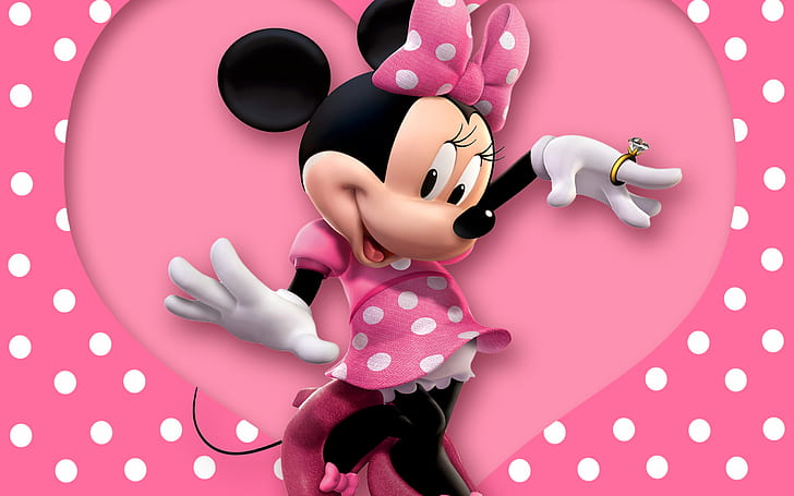 Minnie Mouse Pembe, minnie mouse, HD masaüstü duvar kağıdı