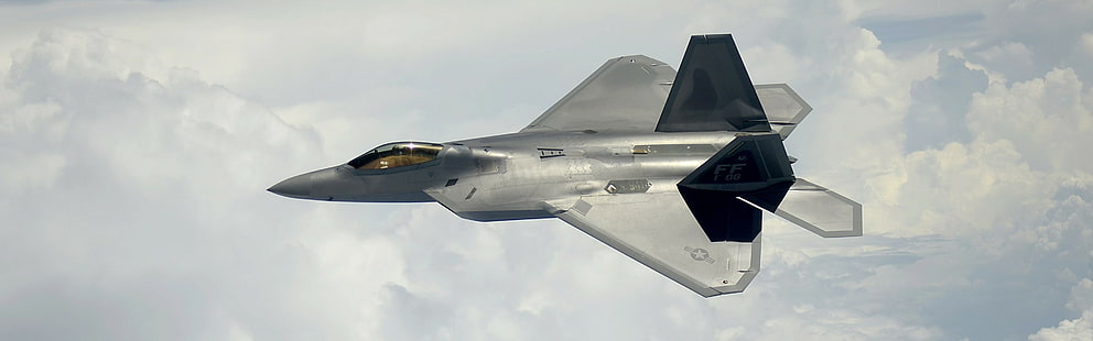 3840x1200 px, flygplan, Dual Monitors, f, Jet Fighter, Military Aircraft, Multiple Display, US Air Force, HD tapet HD wallpaper