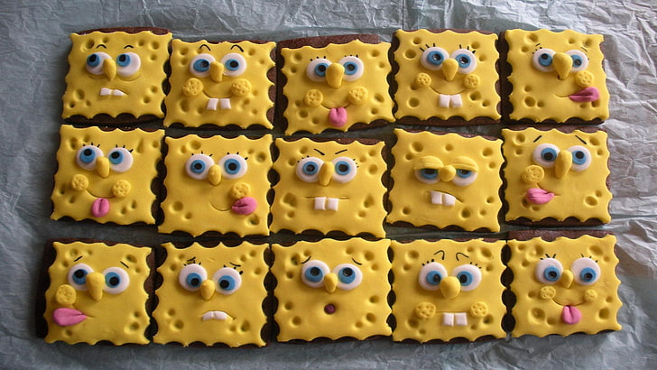 Sponge Bob biscuits, cookies, batch, sponge bob, character, cool, HD wallpaper