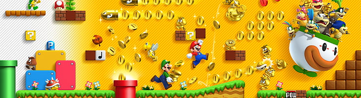 Super Mario Bros., çoklu ekran, HD masaüstü duvar kağıdı