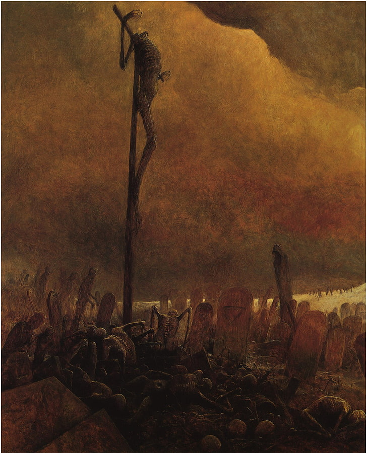 Skelettlos, Zdzisław Beksiński, HD-Hintergrundbild, Handy-Hintergrundbild