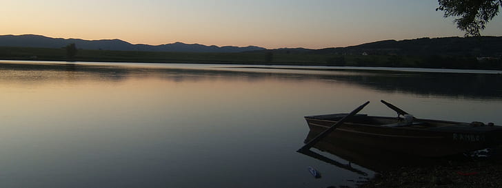 perahu, air, matahari terbit, Wallpaper HD
