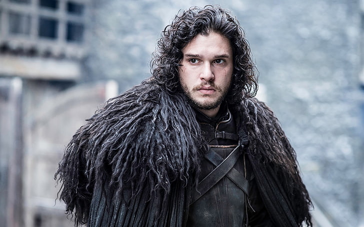 Game of Thrones male character, Game of Thrones, Jon Snow, Kit Harington, men, curly hair, actor, HD wallpaper