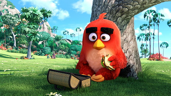 RED Angry Birds, cardinal angry birds character, Movie, RED, Angry Birds, HD wallpaper HD wallpaper