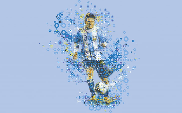 Lionel Messi, 4K, Mosaik, 8K, Poli rendah, Wallpaper HD