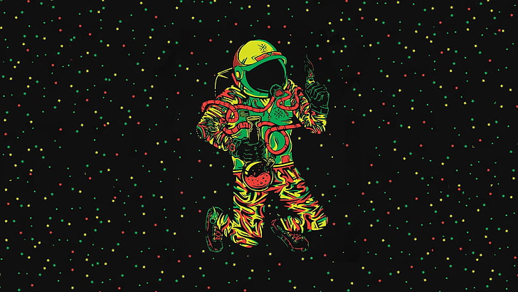 bong cannabis astronaute de l'espace, Fond d'écran HD