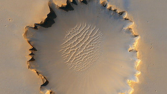 회색 모래, 화성, 행성, 분화구, HD 배경 화면 HD wallpaper