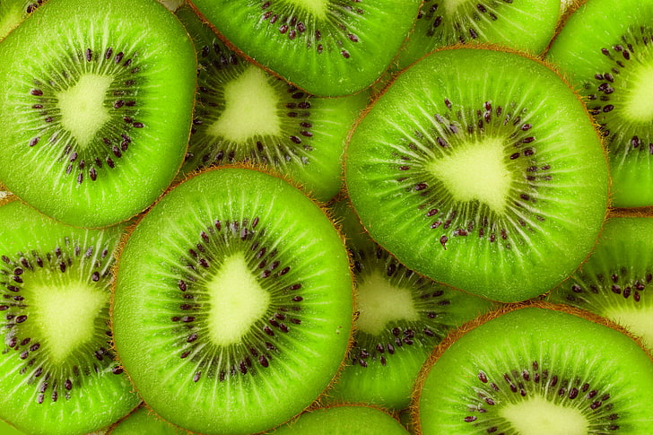 bunch of kiwis, kiwi, fruit, fresh, slices, fruits, slice, HD wallpaper