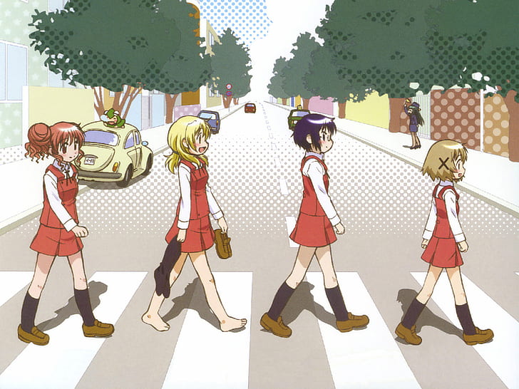 Anime, Esboço Hidamari, Abbey Road (Paródia), HD papel de parede