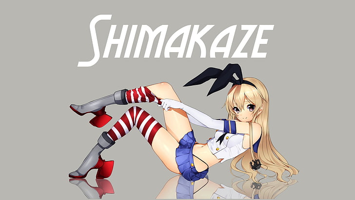 Shimakaze (Kancolle), Kantai Koleksiyonu, anime kızlar, sarışın, HD masaüstü duvar kağıdı