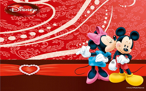 ミッキー＆ミニーマウスのキスモバイル用壁紙、 HDデスクトップの壁紙 HD wallpaper