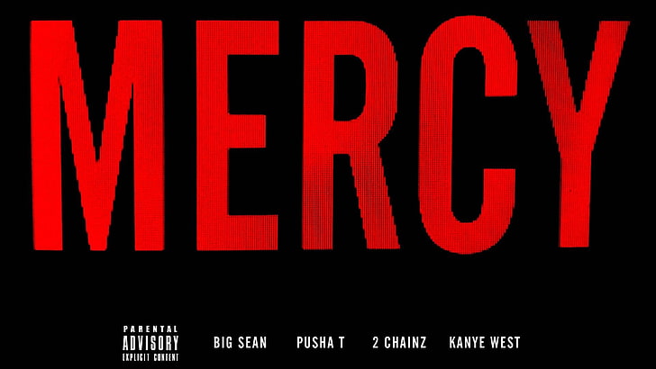 illustrazione logo nero e rosso, Kanye West, Big Sean, 2 Chainz, Sfondo HD
