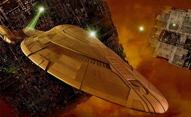 Star Trek The Borg, nave spaziale, Artistic, Fantasy, star trek, fantascienza, Borg, Sfondo HD
