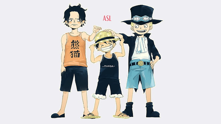 One Piece Ace, Luffy, Sabo illustration, Anime, One Piece, Monkey D. Luffy, Portgas D. Ace, Sabo (One Piece), HD wallpaper
