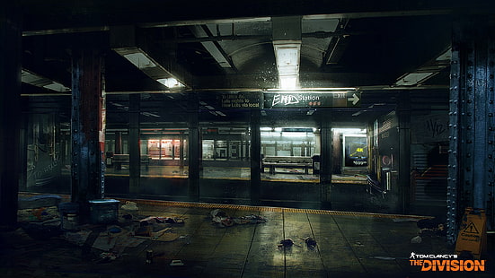 Papel de parede digital de Tom Clancy's The Division, metrô, metrô, videogames, Tom Clancy's The Division, jogo de computador, arte conceitual, HD papel de parede HD wallpaper