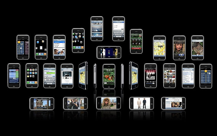 여러 iPhone 제품, 기술, iPhone, Apple Inc., 콜라주, HD 배경 화면