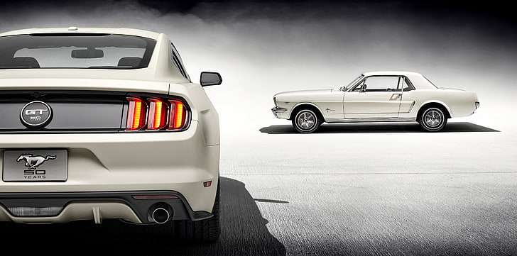 Mustang, Ford, 1965, Branco, 2015, Edição limitada de 50 anos, HD papel de parede