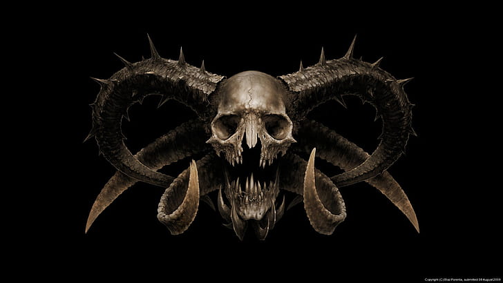demon, Dark, skull, satan, occult, horror, HD wallpaper
