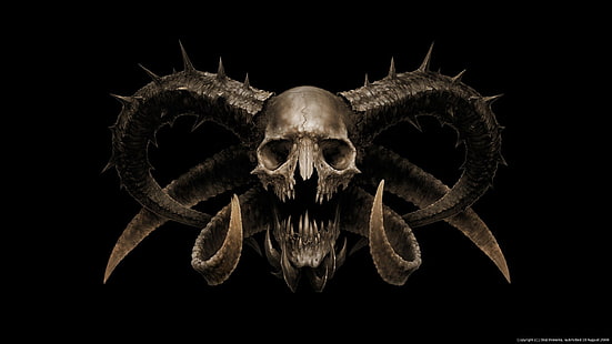 демон, тъмно, череп, сатана, окултни, ужас, HD тапет HD wallpaper