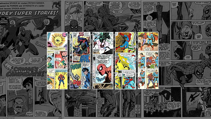 Spider-Man Marvel HD, карикатура / комикс, човек, чудо, паяк, HD тапет