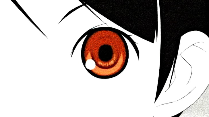 l'occhio del personaggio anime arancione, Sayonara Zetsubou Sensei, anime girls, anime, Sfondo HD
