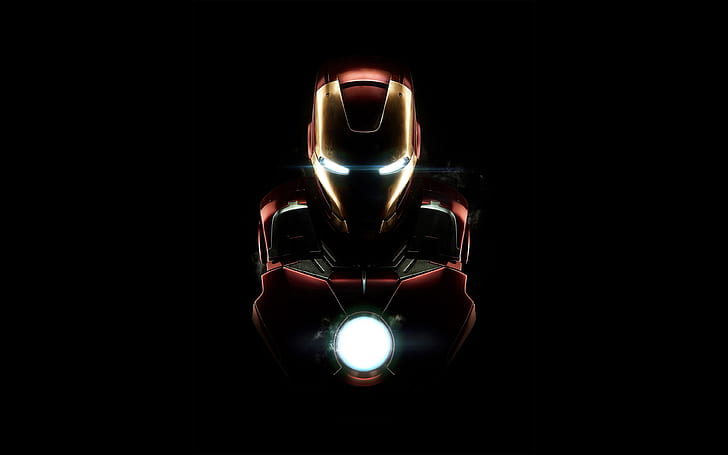 gelap, Iron Man, Marvel Cinematic Universe, latar belakang sederhana, Wallpaper HD