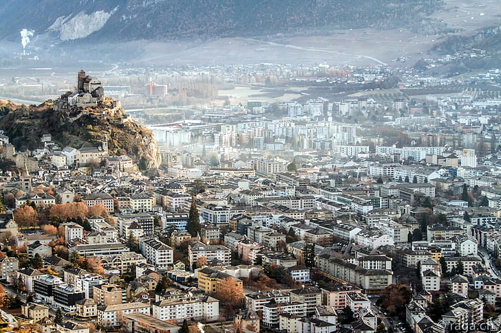 Sion, Switzerland, Switzerland, city, Sion, HD wallpaper