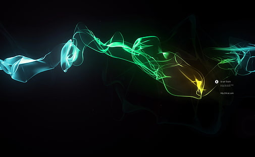 Абстракция Красочные дым, зеленые и синие обои дым, аэро, черный, красочные, абстрактные, дым, HD обои HD wallpaper