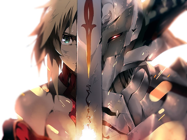 Fate Series, Fate / Apocrypha, anime girls, Mordred (Fate / Apocrypha), Saber of Red, HD tapet