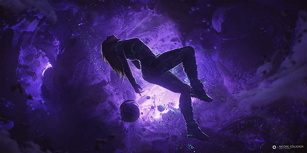 Sci Fi, Women, Artistic, Girl, Purple, Space, Space Suit, HD tapet HD wallpaper