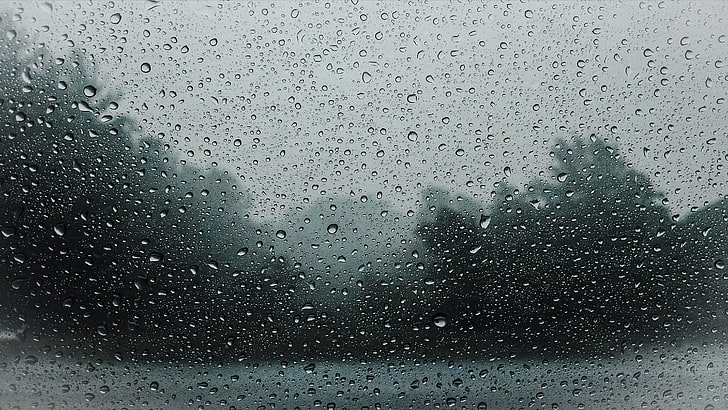gocce, pioggia, vetro, bagnato, Sfondo HD