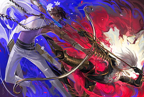 Fate Series, Fate/Grand Order, Archer (Fate/Grand Order), Arjuna (Fate Series), Bow, Karna (Fate/Apocrypha), Karna (Fate/Grand Order), Lancer of Red (Fate/Apocrypha), HD wallpaper HD wallpaper
