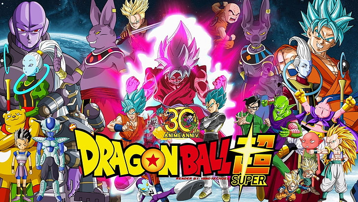 Dragon Ball, Dragon Ball Super, Beerus (Dragon Ball), Botamo (Dragon Ball), Champa (Dragon Ball), Givre (Dragon Ball), Gohan (Dragon Ball), Goku, Goten (Dragon Ball), Gœnks (Dragon Ball), Hit (boule de dragon), Jaco Teirimentenpibosshi, Krillin (boule de dragon), Kyabe (boule de dragon), Magetta (boule de dragon), Majin Buu, Monaka (boule de dragon), SSGSS Goku, SSGSS Vegeta, troncs (boule de dragon), Vados(Dragon Ball), Végéta (Dragon Ball), Whis (Dragon Ball), Fond d'écran HD