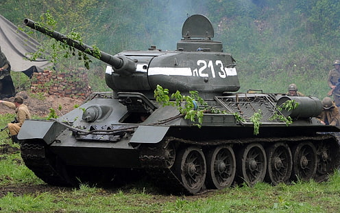 czołg, T-34-85, pojazd wojskowy, Tapety HD HD wallpaper