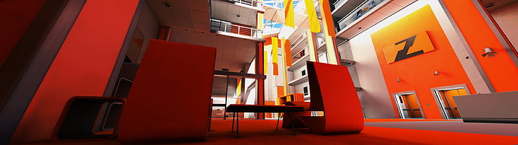orange restaurant chair, Mirror's Edge, video games, HD wallpaper