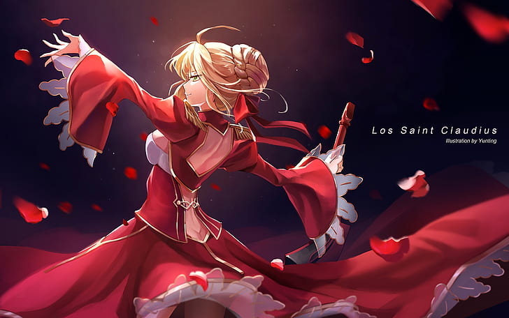 Anime, Fate / Extra Last Encore, Nero Claudius, Red Saber, Saber (Fate Series), HD tapet