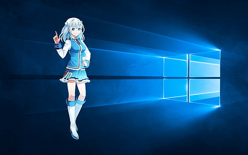 アニメ、OSたん、まどべとうこ、Windows 10、 HDデスクトップの壁紙 HD wallpaper