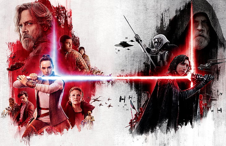 Yıldız Savaşları son jedi posteri, Yıldız Savaşları: Son Jedi, Rey, Kylo Ren, 2017, Anahtar sanat, HD, 5K, HD masaüstü duvar kağıdı