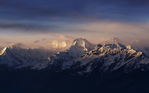 планини, връх Еверест, Хималаи, пейзаж, снежна планина, HD тапет HD wallpaper