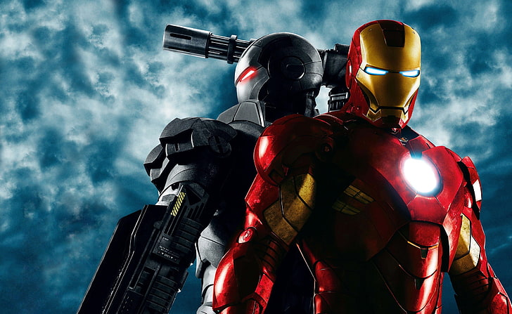 War Machine and Iron Man, Iron Man 2 HD Wallpaper, Iron Man and War Machine wallpaper, Movies, Iron Man, iron man 2, war machine, วอลล์เปเปอร์ HD