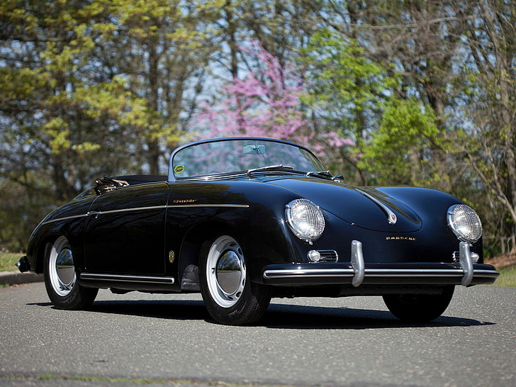 1955, 356, porsche, retrò, speedster, supercar, supercar, Sfondo HD