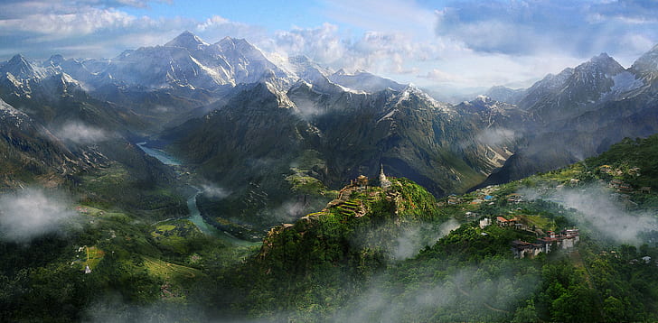 المناظر الطبيعية ، الجبال ، لعبة Far Cry 4 ، ألعاب الفيديو، خلفية HD